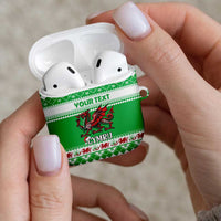 Personalized Wales Christmas Dragon AirPods Case Nadolig Llawen Green Version - Wonder Print Shop