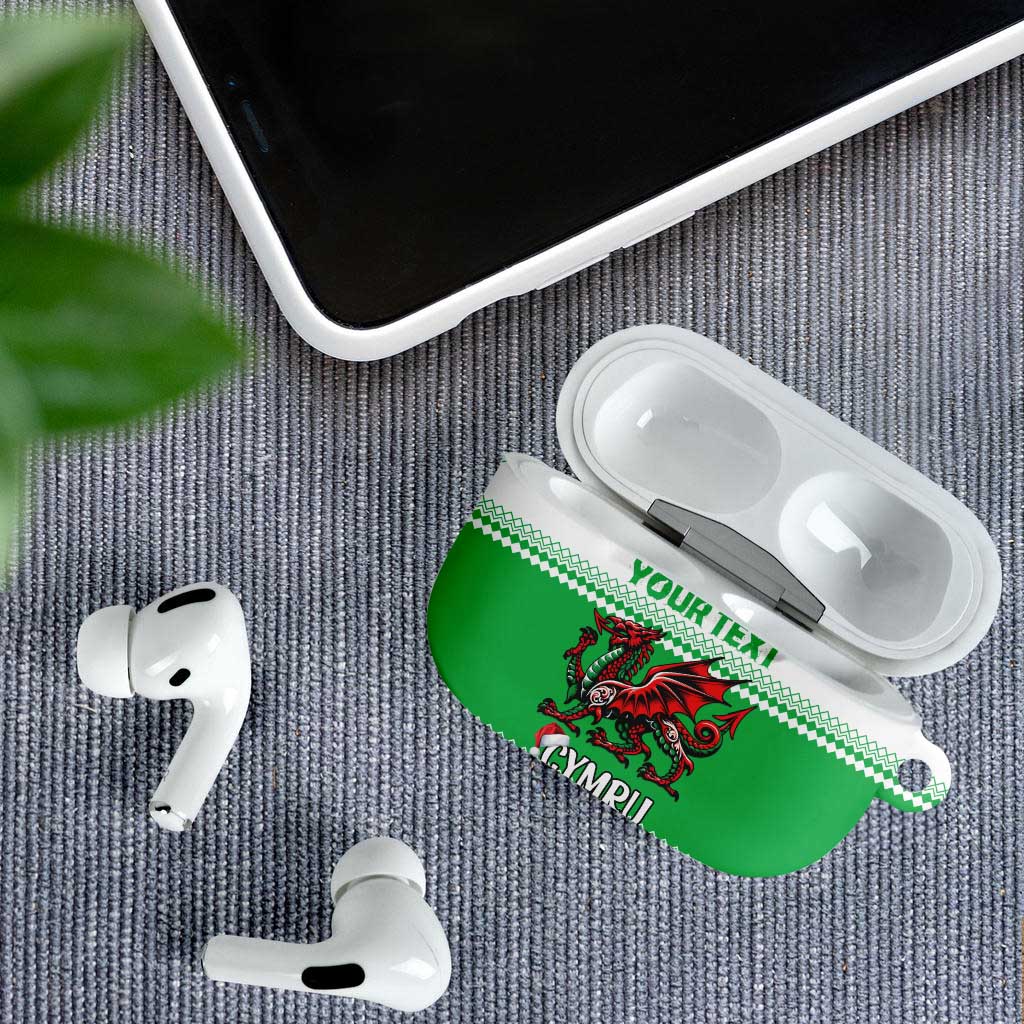 Personalized Wales Christmas Dragon AirPods Case Nadolig Llawen Green Version - Wonder Print Shop