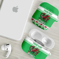 Personalized Wales Christmas Dragon AirPods Case Nadolig Llawen Green Version - Wonder Print Shop