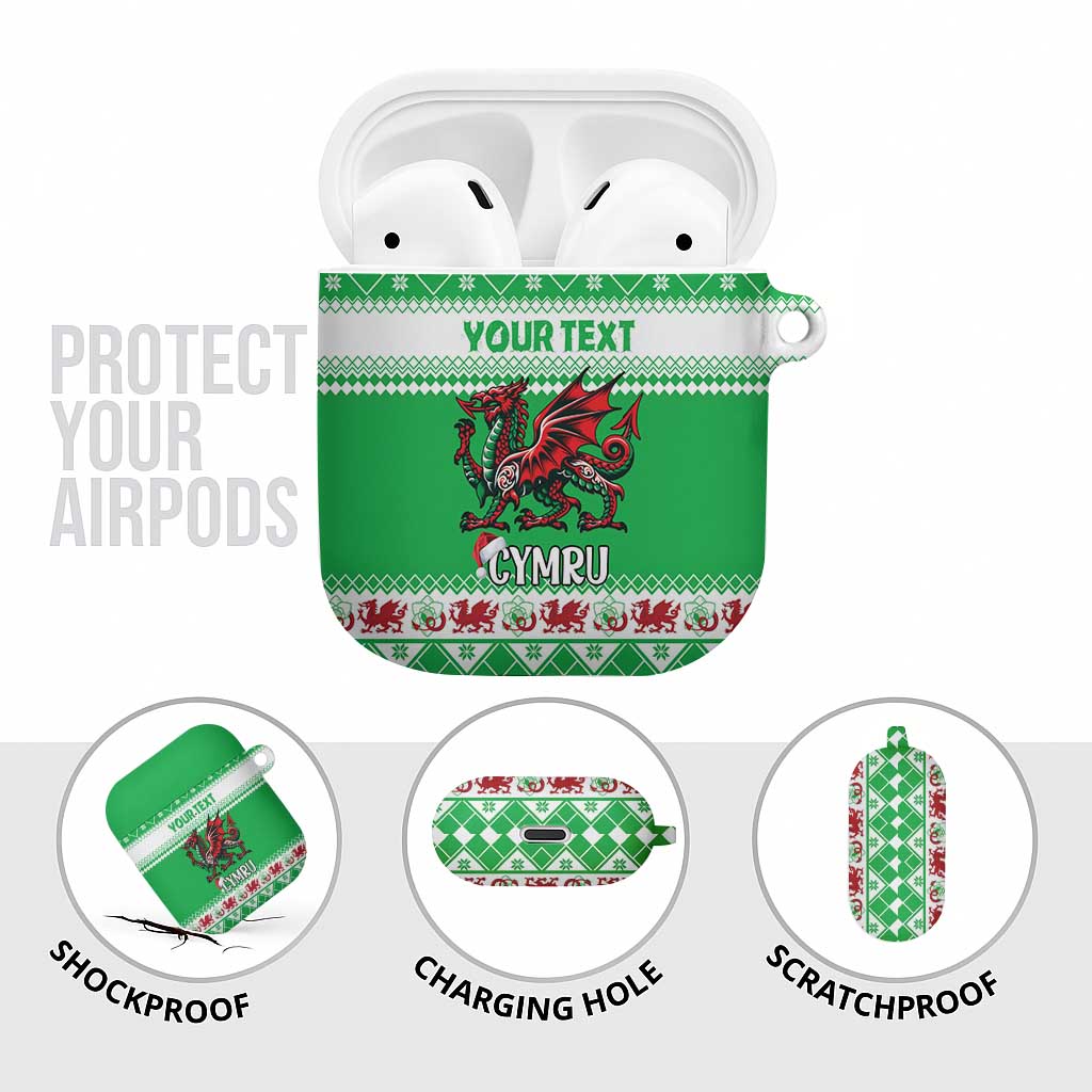 Personalized Wales Christmas Dragon AirPods Case Nadolig Llawen Green Version - Wonder Print Shop