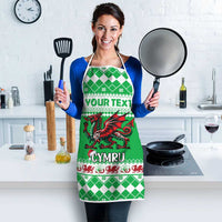Personalized Wales Christmas Dragon Apron Nadolig Llawen Green Version - Wonder Print Shop