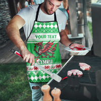 Personalized Wales Christmas Dragon Apron Nadolig Llawen Green Version - Wonder Print Shop