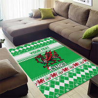 Personalized Wales Christmas Dragon Area Rug Nadolig Llawen Green Version - Wonder Print Shop