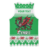 Personalized Wales Christmas Dragon Basketball Jersey Nadolig Llawen Green Version - Wonder Print Shop
