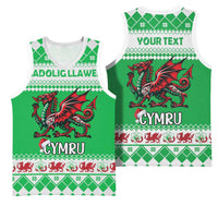 Personalized Wales Christmas Dragon Basketball Jersey Nadolig Llawen Green Version - Wonder Print Shop