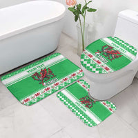 Personalized Wales Christmas Dragon Bathroom Set Nadolig Llawen Green Version - Wonder Print Shop