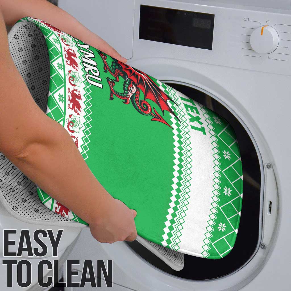 Personalized Wales Christmas Dragon Bathroom Set Nadolig Llawen Green Version - Wonder Print Shop