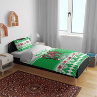 Personalized Wales Christmas Dragon Bedding Set Nadolig Llawen Green Version - Wonder Print Shop