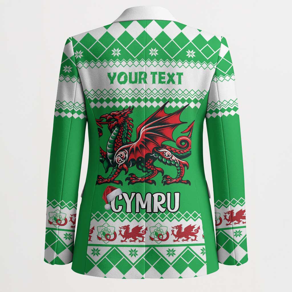 Personalized Wales Christmas Dragon Blazer Nadolig Llawen Green Version - Wonder Print Shop