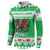 Personalized Wales Christmas Dragon Button Sweatshirt Nadolig Llawen Green Version - Wonder Print Shop