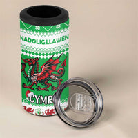 Personalized Wales Christmas Dragon 4 in 1 Can Cooler Tumbler Nadolig Llawen Green Version - Wonder Print Shop