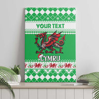 Personalized Wales Christmas Dragon Canvas Wall Art Nadolig Llawen Green Version - Wonder Print Shop