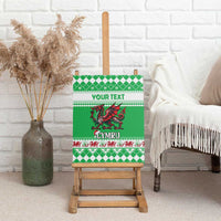 Personalized Wales Christmas Dragon Canvas Wall Art Nadolig Llawen Green Version - Wonder Print Shop