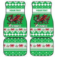 Personalized Wales Christmas Dragon Car Mats Nadolig Llawen Green Version - Wonder Print Shop
