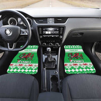 Personalized Wales Christmas Dragon Car Mats Nadolig Llawen Green Version - Wonder Print Shop