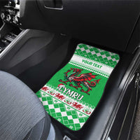 Personalized Wales Christmas Dragon Car Mats Nadolig Llawen Green Version - Wonder Print Shop