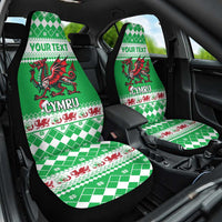 Personalized Wales Christmas Dragon Car Seat Cover Nadolig Llawen Green Version - Wonder Print Shop