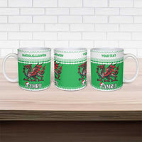 Personalized Wales Christmas Dragon Ceramic Mug Nadolig Llawen Green Version - Wonder Print Shop