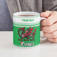 Personalized Wales Christmas Dragon Ceramic Mug Nadolig Llawen Green Version - Wonder Print Shop