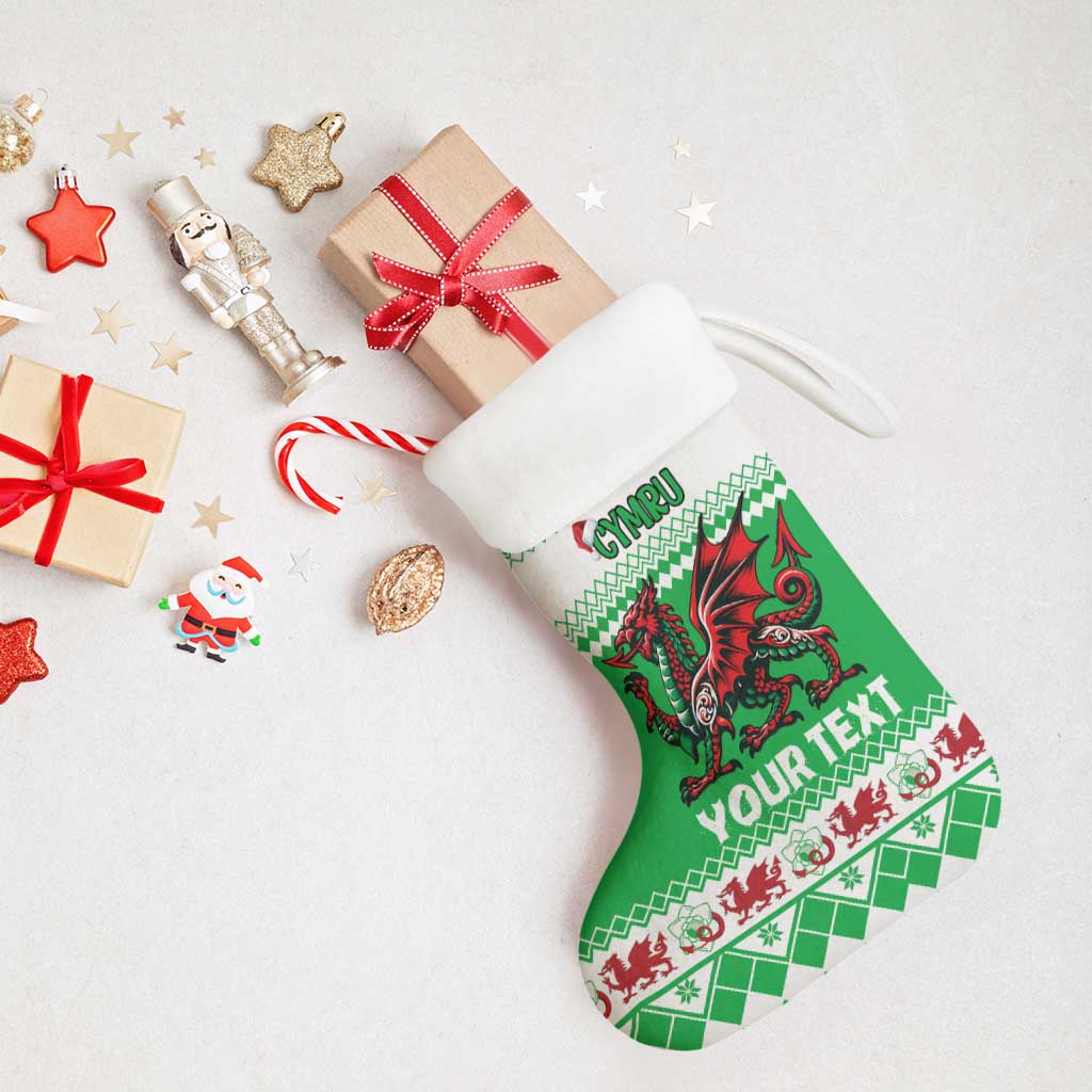 Personalized Wales Christmas Dragon Christmas Stocking Nadolig Llawen Green Version - Wonder Print Shop