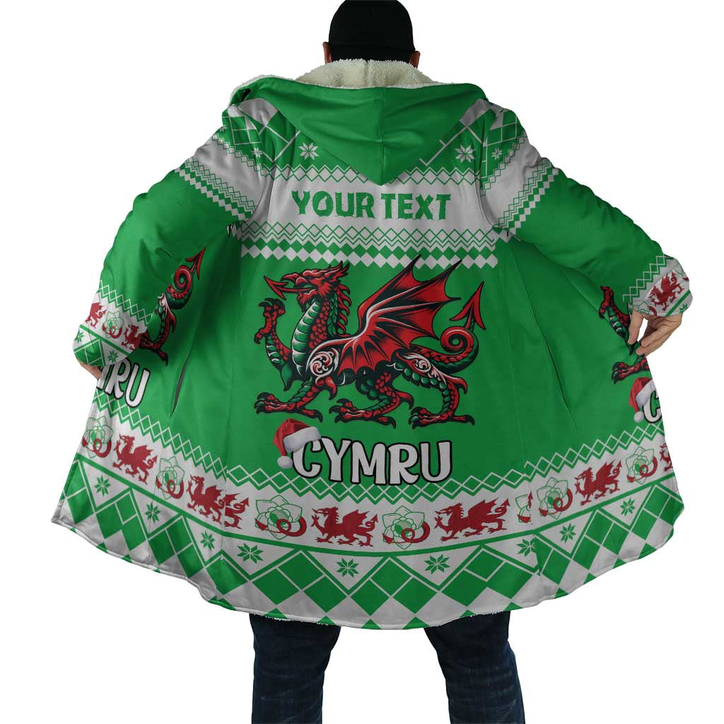 Personalized Wales Christmas Dragon Cloak Nadolig Llawen Green Version - Wonder Print Shop