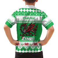 Personalized Wales Christmas Dragon Family Matching Long Sleeve Bodycon Dress and Hawaiian Shirt Nadolig Llawen Green Version - Wonder Print Shop
