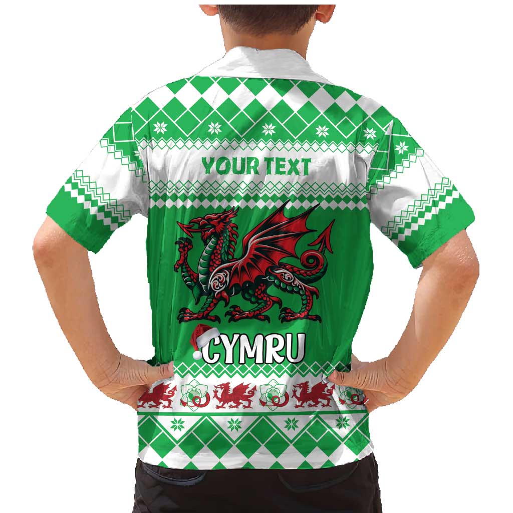Personalized Wales Christmas Dragon Family Matching Mermaid Dress and Hawaiian Shirt Nadolig Llawen Green Version - Wonder Print Shop