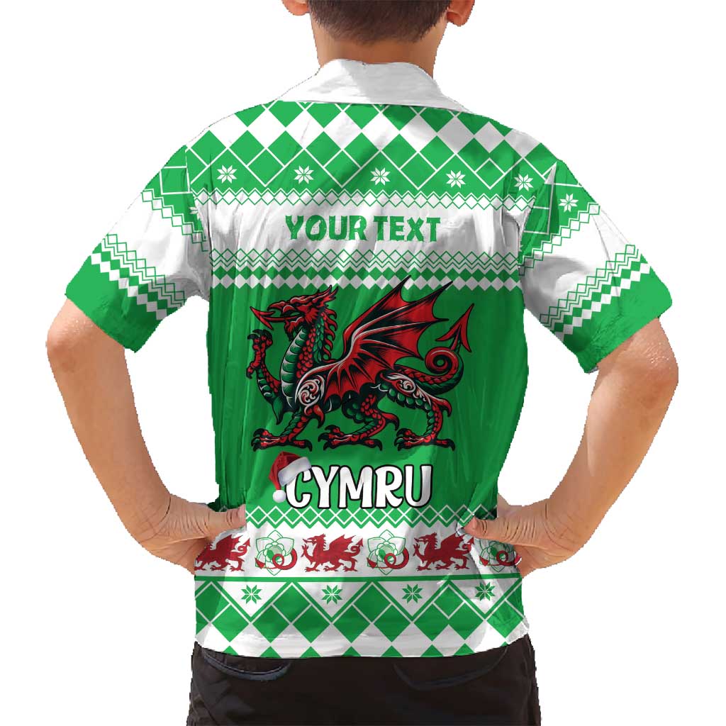 Personalized Wales Christmas Dragon Family Matching Puletasi and Hawaiian Shirt Nadolig Llawen Green Version - Wonder Print Shop
