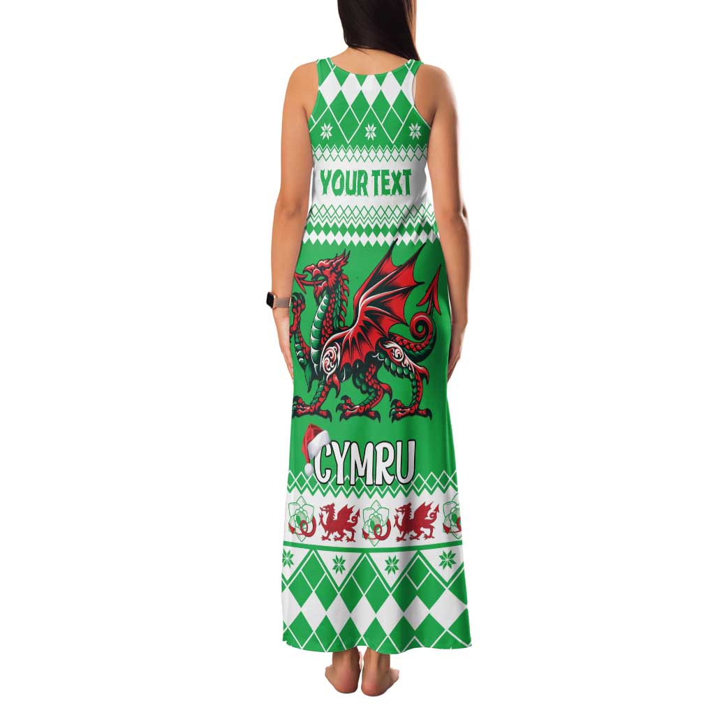 Personalized Wales Christmas Dragon Family Matching Tank Maxi Dress and Hawaiian Shirt Nadolig Llawen Green Version - Wonder Print Shop