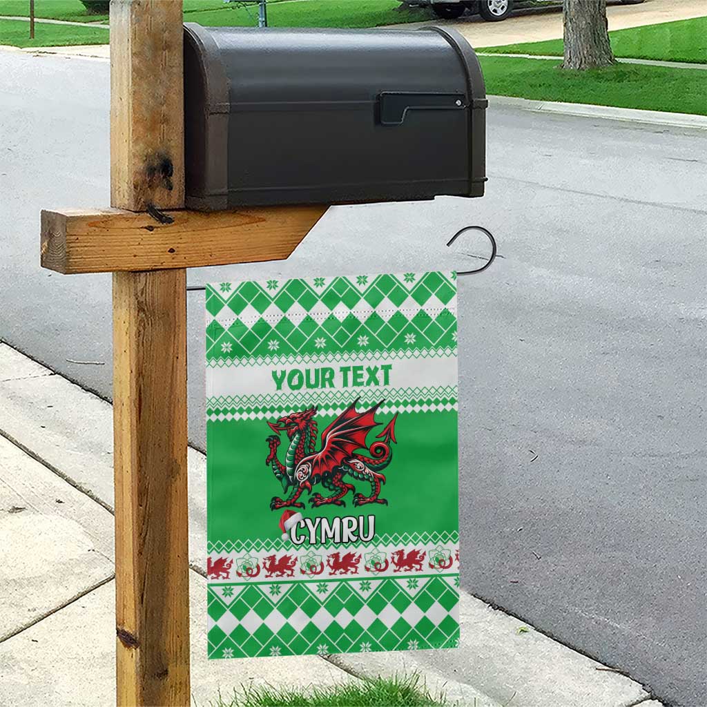 Personalized Wales Christmas Dragon Garden Flag Nadolig Llawen Green Version - Wonder Print Shop