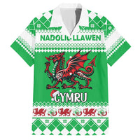 Personalized Wales Christmas Dragon Hawaiian Shirt Nadolig Llawen Green Version - Wonder Print Shop