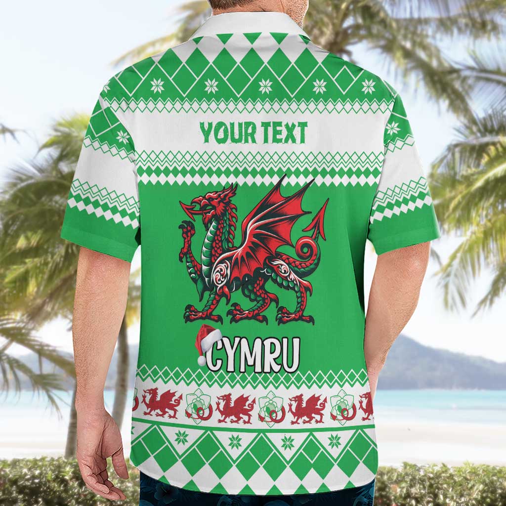 Personalized Wales Christmas Dragon Hawaiian Shirt Nadolig Llawen Green Version - Wonder Print Shop