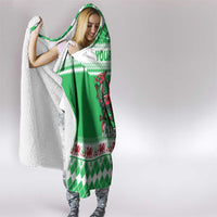 Personalized Wales Christmas Dragon Hooded Blanket Nadolig Llawen Green Version - Wonder Print Shop