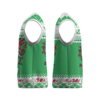 Personalized Wales Christmas Dragon Christmas Knitted V-Neck Vest Nadolig Llawen Green Version - Wonder Print Shop