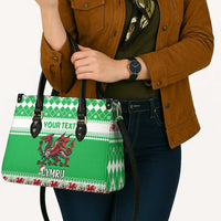 Personalized Wales Christmas Dragon Leather Bag Nadolig Llawen Green Version - Wonder Print Shop