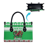 Personalized Wales Christmas Dragon Leather Bag Nadolig Llawen Green Version - Wonder Print Shop