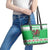 Personalized Wales Christmas Dragon Leather Tote Bag Nadolig Llawen Green Version - Wonder Print Shop