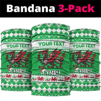 Personalized Wales Christmas Dragon Neck Gaiter Nadolig Llawen Green Version - Wonder Print Shop