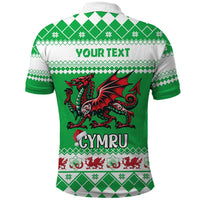 Personalized Wales Christmas Dragon Polo Shirt Nadolig Llawen Green Version - Wonder Print Shop