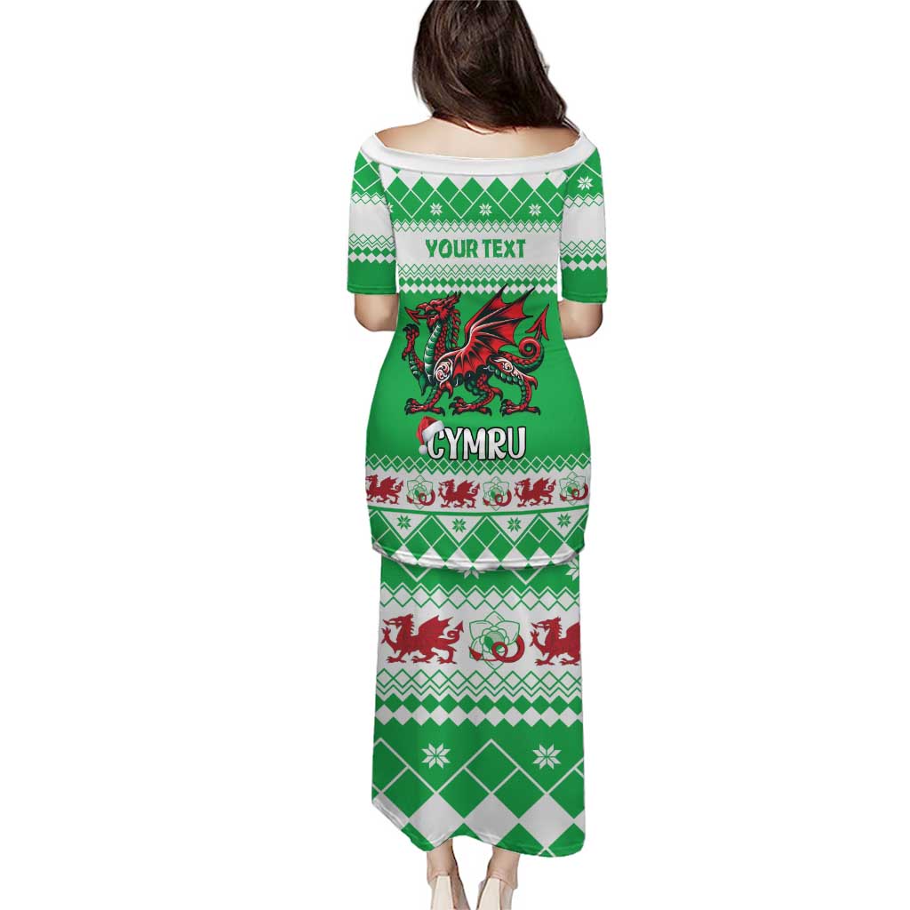 Personalized Wales Christmas Dragon Puletasi Nadolig Llawen Green Version - Wonder Print Shop