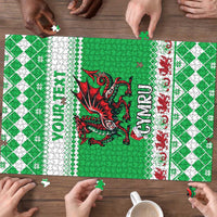 Personalized Wales Christmas Dragon Puzzle Nadolig Llawen Green Version - Wonder Print Shop