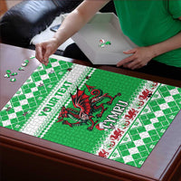 Personalized Wales Christmas Dragon Puzzle Nadolig Llawen Green Version - Wonder Print Shop