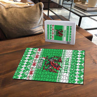 Personalized Wales Christmas Dragon Puzzle Nadolig Llawen Green Version - Wonder Print Shop