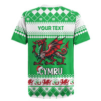 Personalized Wales Christmas Dragon Rugby Jersey Nadolig Llawen Green Version - Wonder Print Shop