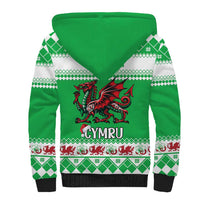 Personalized Wales Christmas Dragon Sherpa Hoodie Nadolig Llawen Green Version - Wonder Print Shop