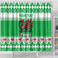 Personalized Wales Christmas Dragon Shower Curtain Nadolig Llawen Green Version - Wonder Print Shop