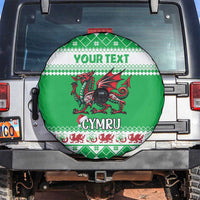 Personalized Wales Christmas Dragon Spare Tire Cover Nadolig Llawen Green Version - Wonder Print Shop