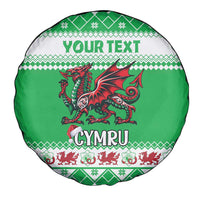 Personalized Wales Christmas Dragon Spare Tire Cover Nadolig Llawen Green Version - Wonder Print Shop