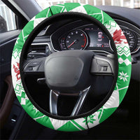 Wales Christmas Dragon Steering Wheel Cover Nadolig Llawen Green Version - Wonder Print Shop