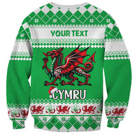 Personalized Wales Christmas Dragon Sweatshirt Nadolig Llawen Green Version - Wonder Print Shop